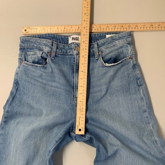 PAIGE Harper Jeans Women Size 26 Blue Kara Wash Wide Leg High Rise Denim - Picture 6 of 11